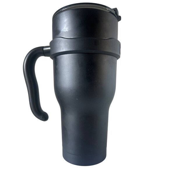 RTIC 32oz Stainless Steel Matt Black Travel Mug With Add on Handle and Lid - Picture 2 of 9
